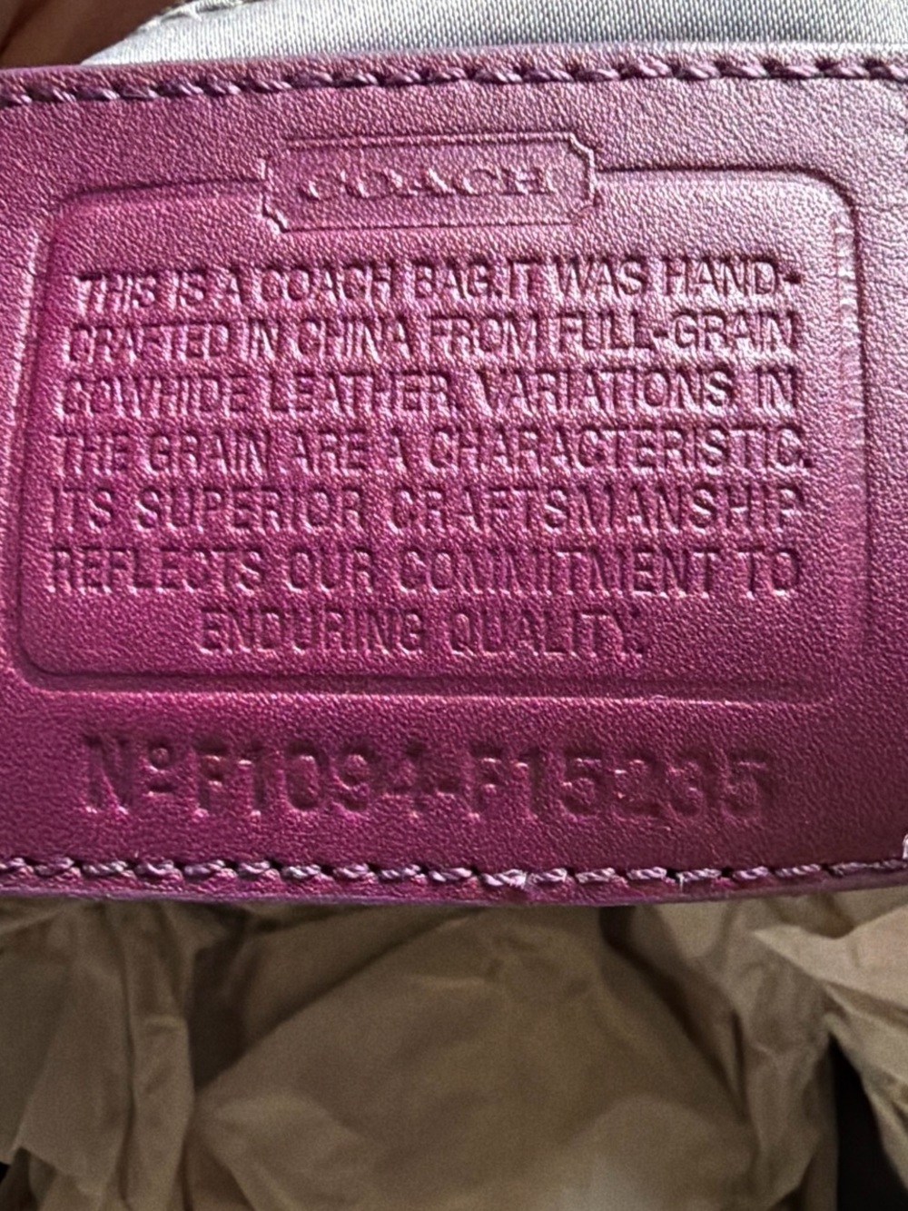 Coach Ashley Purple Leather Studded bag - Picture 5 of 6